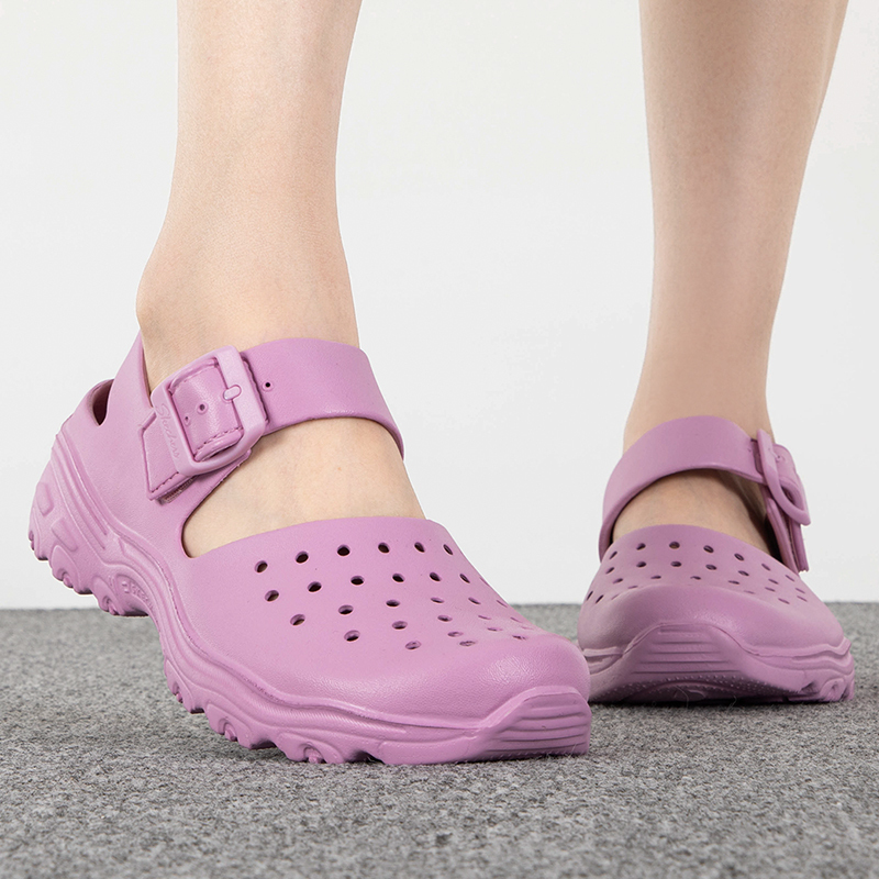 Skechers/斯凯奇女鞋新款洞洞鞋轻便透气包头凉鞋沙滩鞋111247-LIL ZP