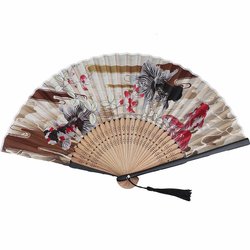 日式折扇日本扇子和风折扇布面江户日式男女摆件礼品 三维工匠 蓝富士6.5寸高清大图