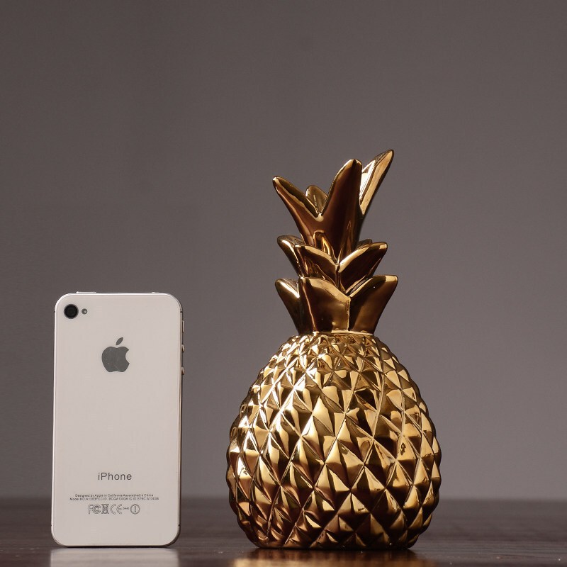 家居创意陶瓷菠萝摆件现代简约北欧卧室房间酒柜客厅装饰品