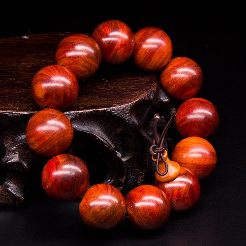 手串男饰品手串木手串血龙木手串20mm透光辅助手串