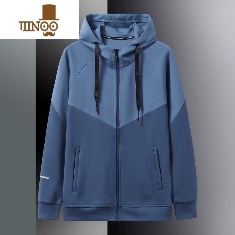 YANXU运动卫衣男加肥加大码宽松开衫连帽外套春季休闲拉链上衣透气高清大图