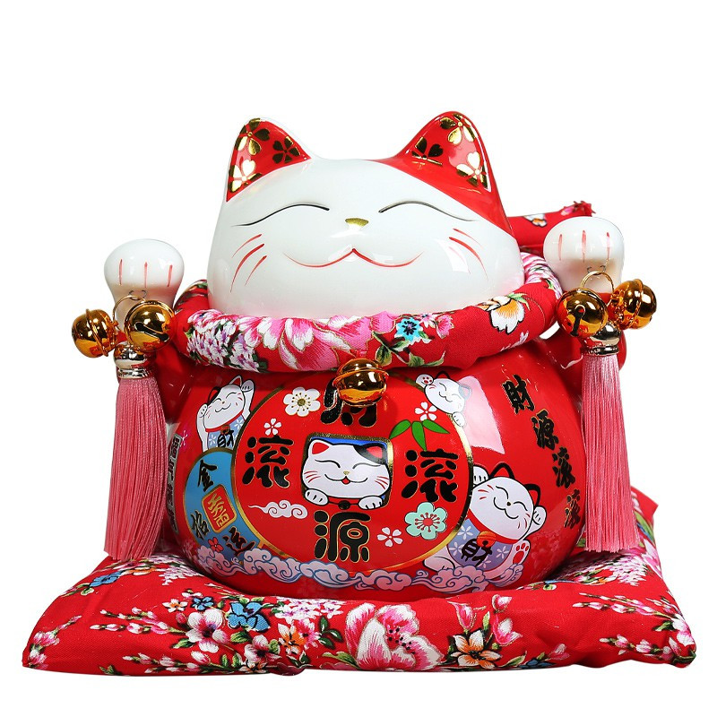 猫存钱罐不可取储蓄罐成人抖音实用可爱陶瓷创意只进不出储钱 三维工匠 生意兴隆(7寸)可存可取
