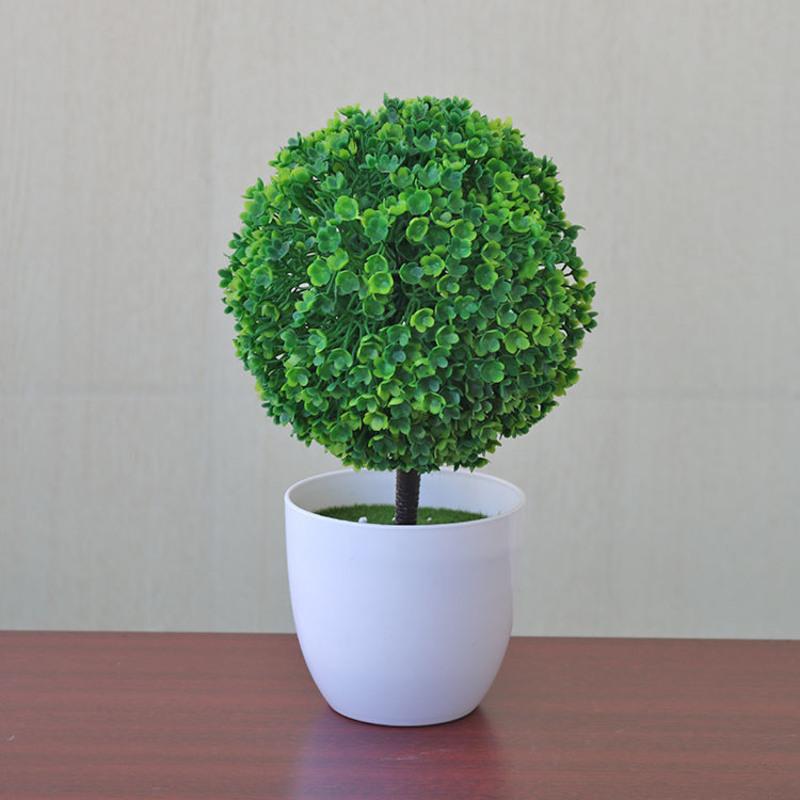 仿真假花草摆件客厅家居茶几摆设塑料花干花束植物小盆栽套装饰品 绿色 迷你鸿运当头