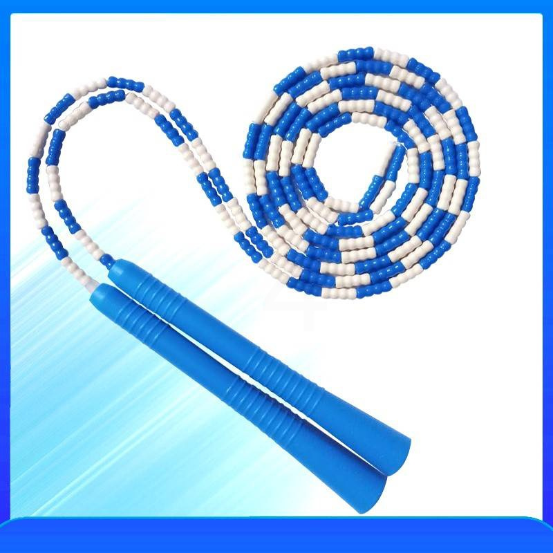 lb蓝白竹节跳绳大人花样比赛专用绳小学生健身训练锻炼器材可调节减肥