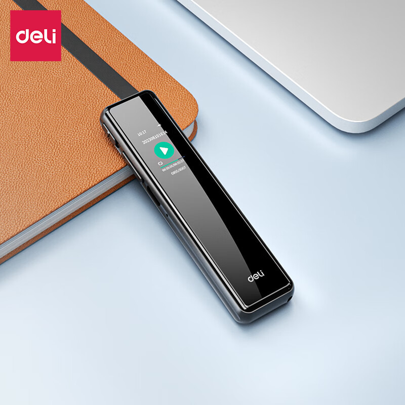 得力(deli)MP301录音笔 科大降噪算法 0.96英寸LCD 显示屏 8G