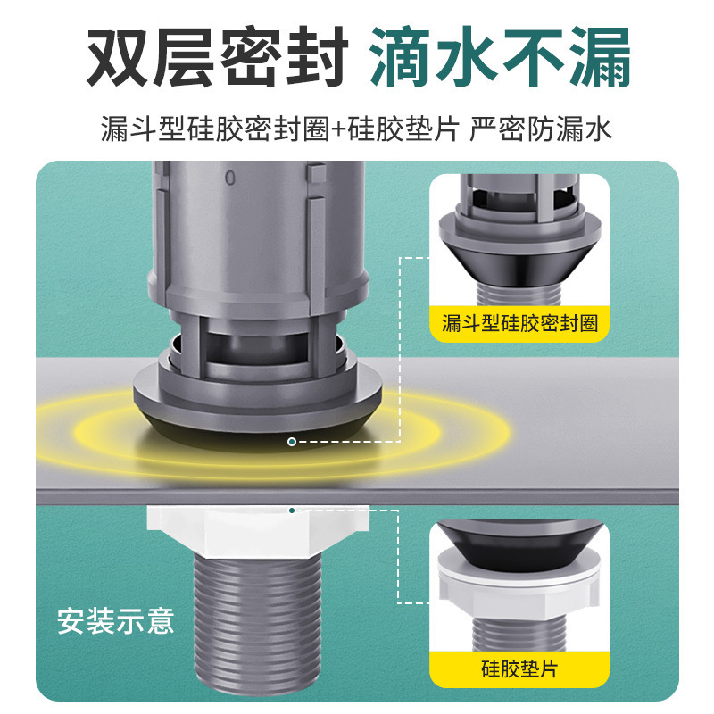 马桶水箱配件进水阀通用上排水阀抽水进水器座便器冲水箱浮球-【高20CM】马桶水件3件套-小按键