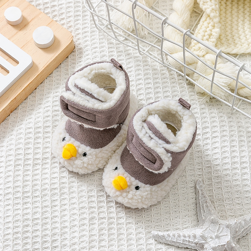 婴儿秋冬学步棉鞋软底智扣加绒加厚3-12个月春秋宝宝不掉跟棉鞋