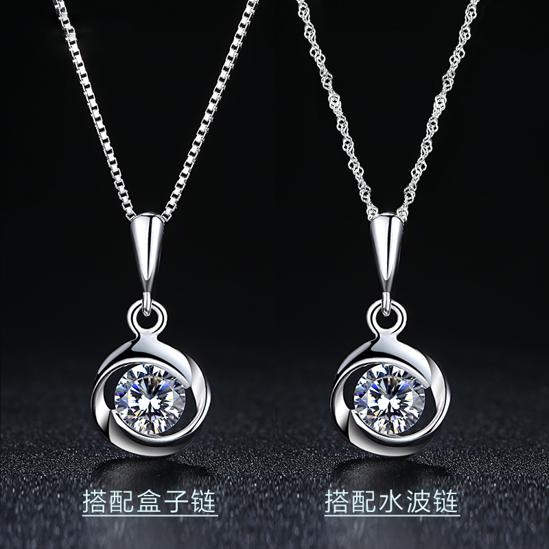 925银项链女款坠女 短款锁骨链 韩版时尚银饰品 首饰送女友情人节礼物送女朋友七夕情人节礼物