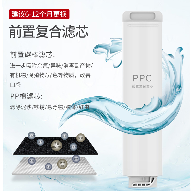 帮客材配 Whirlpool惠而浦净水器R400C89(R400CA1) R600C89净水机 PPC滤芯 前置复合滤芯高清大图