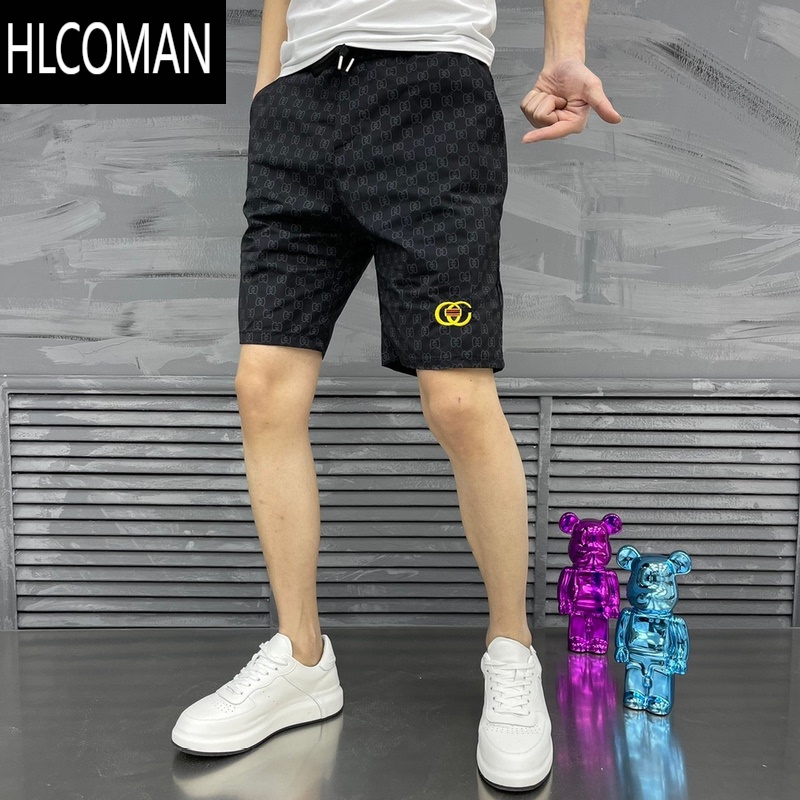 HLCOMAN夏季新款潮牌轻奢时尚潮流印花沙滩五分速干男士薄款百搭休闲短裤高清大图