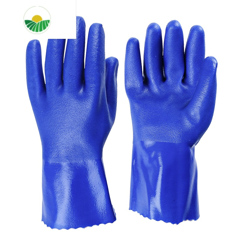 三维工匠全浸塑杀鱼橡胶止滑劳保手套加厚全胶皮颗粒防水防滑工作耐磨