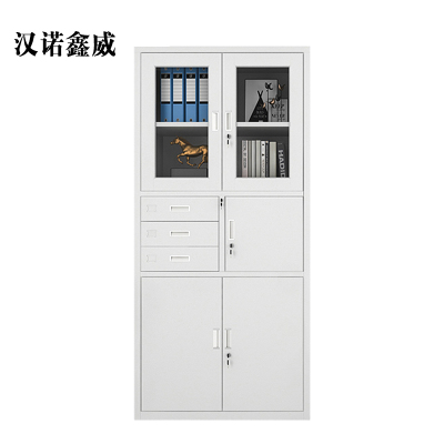汉诺鑫威钢制文件柜办公资料柜铁皮档案柜带锁储物柜财务凭证柜偏三斗器械柜