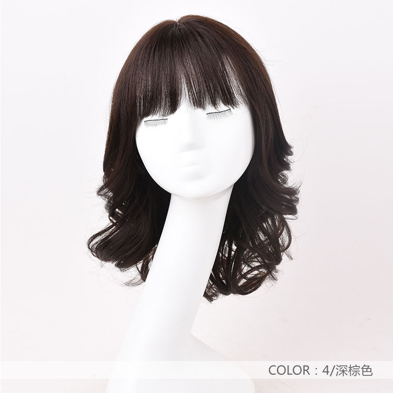 瑞贝卡假发女中长卷发大波浪齐肩锁骨发空气刘海蓬松自然时尚头套