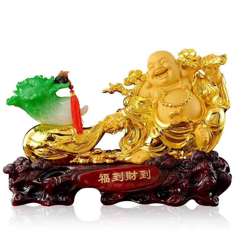 美帮汇福到财到弥勒佛摆件白菜摆件创意家居客厅摆设乔迁开业礼品高清大图