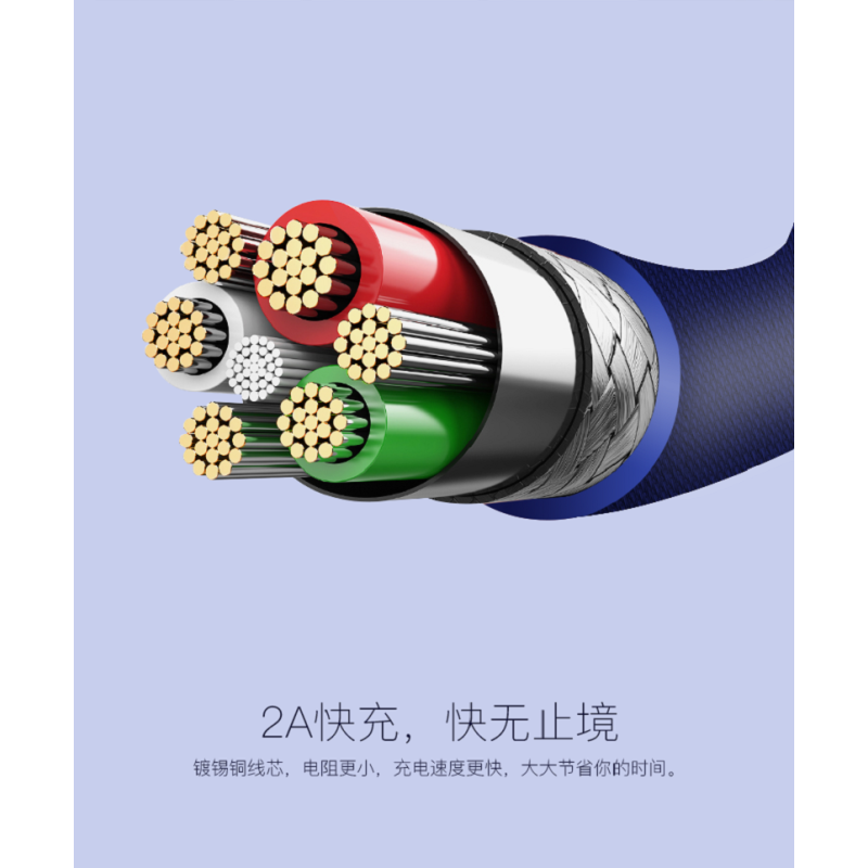 沃品LC909 安卓布纹编织数据线 2000mm