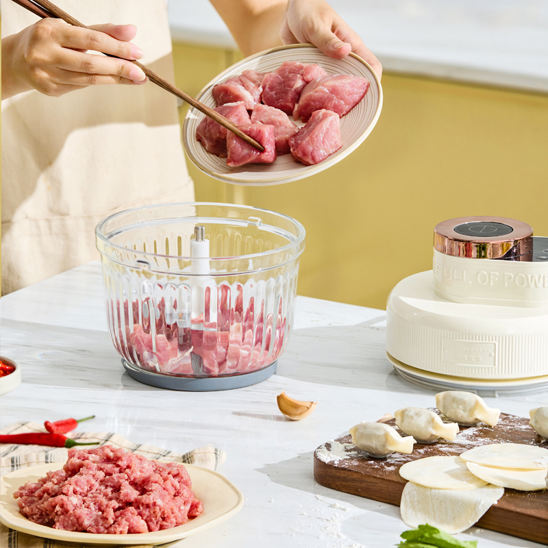 生活元素绞肉机2L轻音降噪动力强劲清洗方便智能款L24-H02高清大图