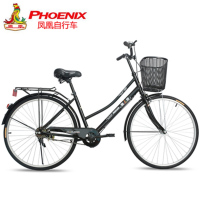凤凰(PHOENIX)自行车男女24/26寸轻便通勤自行车成人单车学生普通复古高碳钢雁把代步自行车