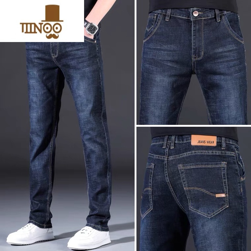 YANXU春季新款弹力广州新塘裤子男士牛仔裤男款休闲工作裤劳保耐磨长裤高清大图