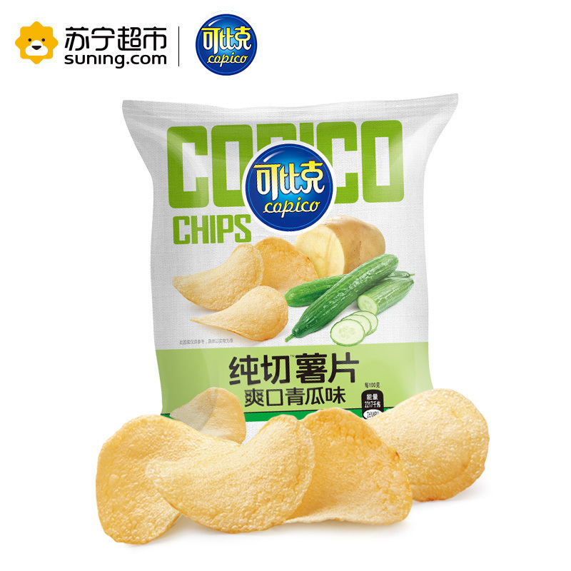 可比克 膨化食品 纯切薯片70g(爽口青瓜味)
