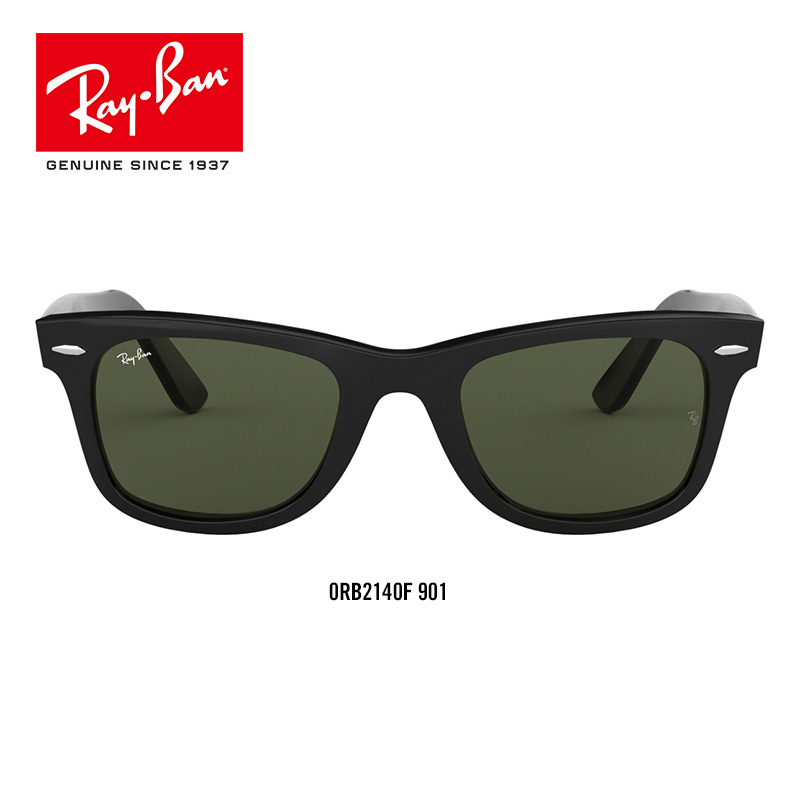 RayBan雷朋太阳镜男女款方形徒步旅行者眼镜墨镜0RB2140F 902玳瑁框绿色镜片尺寸52