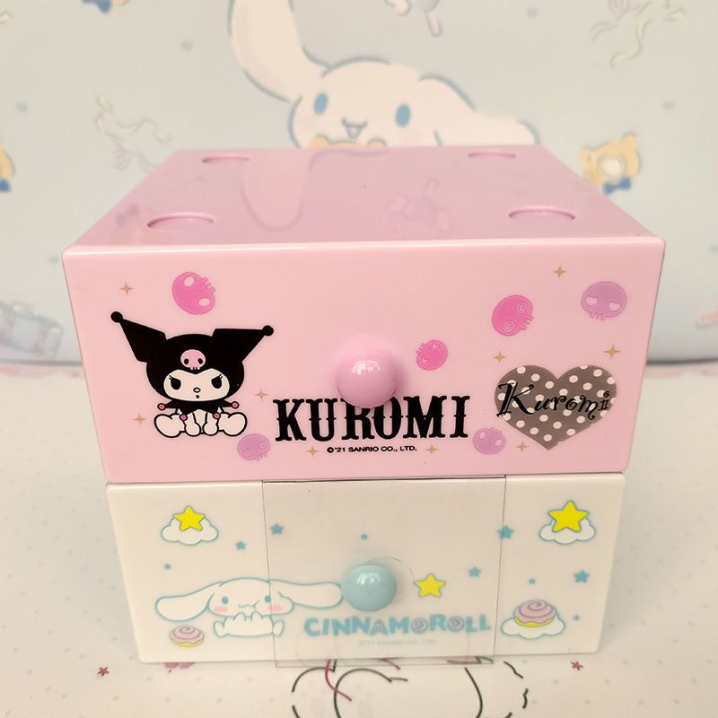miniso名创优品三丽鸥单层收纳盒玉桂狗库洛米可爱桌面抽屉整理布丁狗