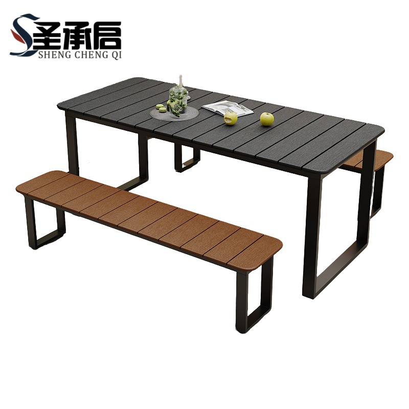 圣承启 休闲长桌椅 长160cm组合 套高清大图