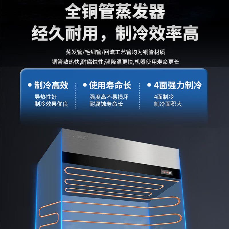 星星(XINGX)KCD-1871M6六门冰箱铜管商用厨房冰柜大容量饭店酒店后厨双温冷藏冷冻保鲜柜全冷冻铜管冰箱图片