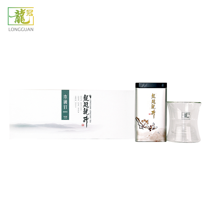 [2021新茶]G20峰会指定用茶 纯手工炒制 西湖龙冠龙井茶叶木碗钉雨前一级清香典范带杯组合装100g ZX