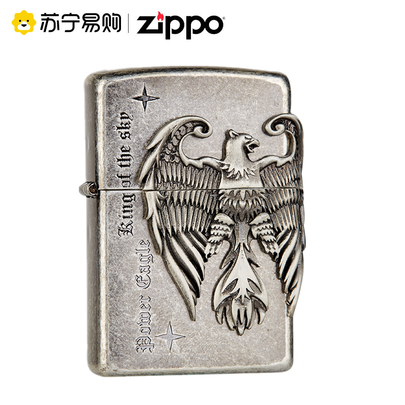 [苏宁自营]zippo美国原装进口煤油火机古银权力之鹰zppo之宝防风男士送礼zip