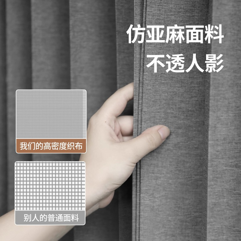 易旅浴帘免打孔防水隔断帘卫生间淋浴折叠伸缩布帘子干湿分离 浴帘套装[灰色五折浴帘杆+灰色浴帘180*200]高清大图