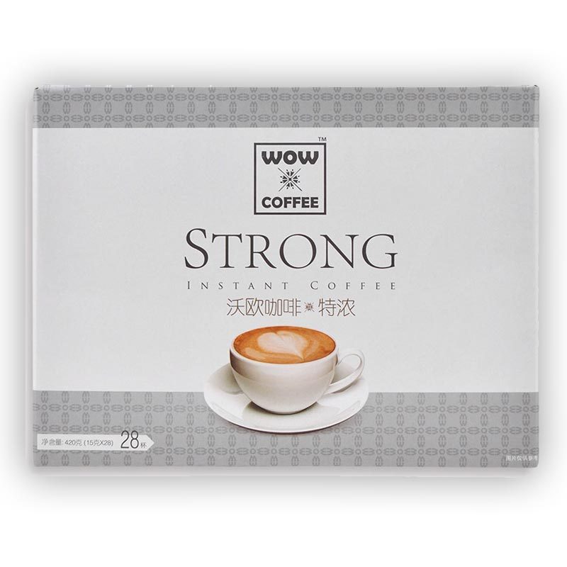 [苏宁超市]沃欧咖啡(WOW COFFEE) 特浓即溶咖啡420g(15g*28条) 速溶系列