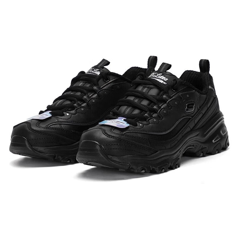 斯凯奇(Skechers)女款经典熊猫鞋低帮舒适运动鞋轻便厚底增高老爹鞋 11931-BBK 11931/BBK 37