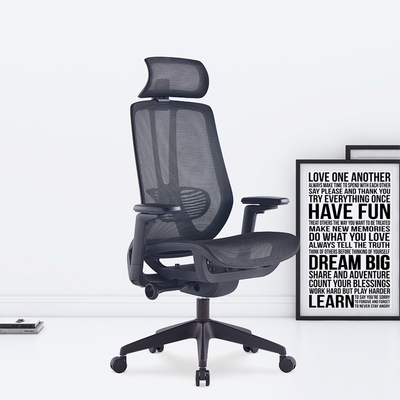 臻远ZY-7821 办公椅人体工学椅转椅电脑椅 黑色悬空网座高清大图