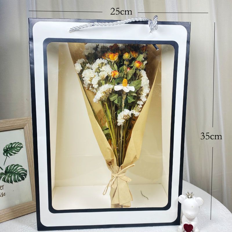 玫瑰干花花束ins北欧风简约小清新客厅家居装饰摆件永生花 满天星 千日粉10支+紫罗兰款花束