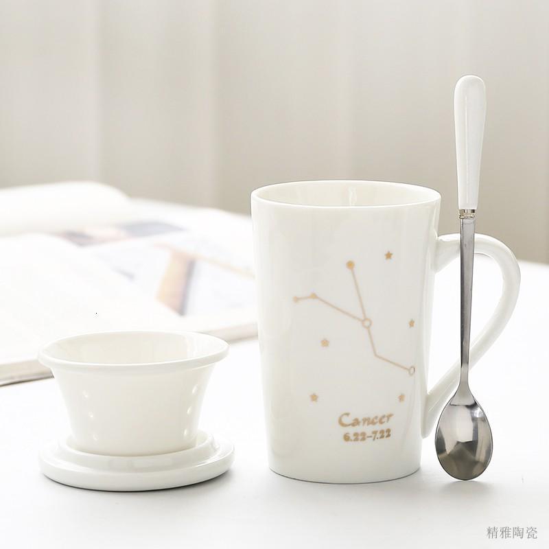 彩色圆型镜面早餐杯子休闲生活雅鼓水杯创意陶瓷马克杯带盖 家居用品 家居电器 数码 手机 质优宝