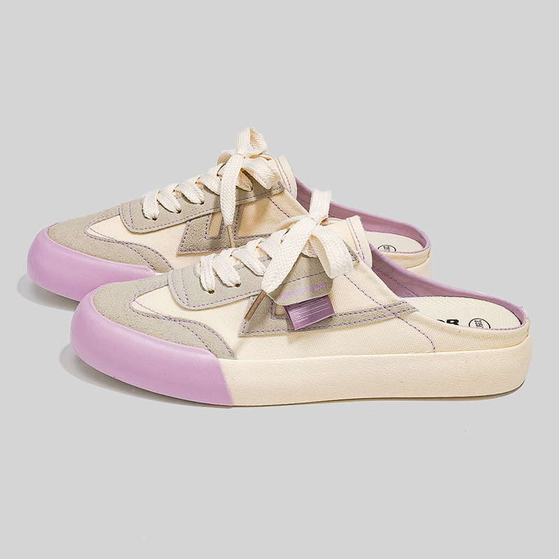 回力warrior帆布鞋女懒人一脚蹬半拖鞋百搭鞋女