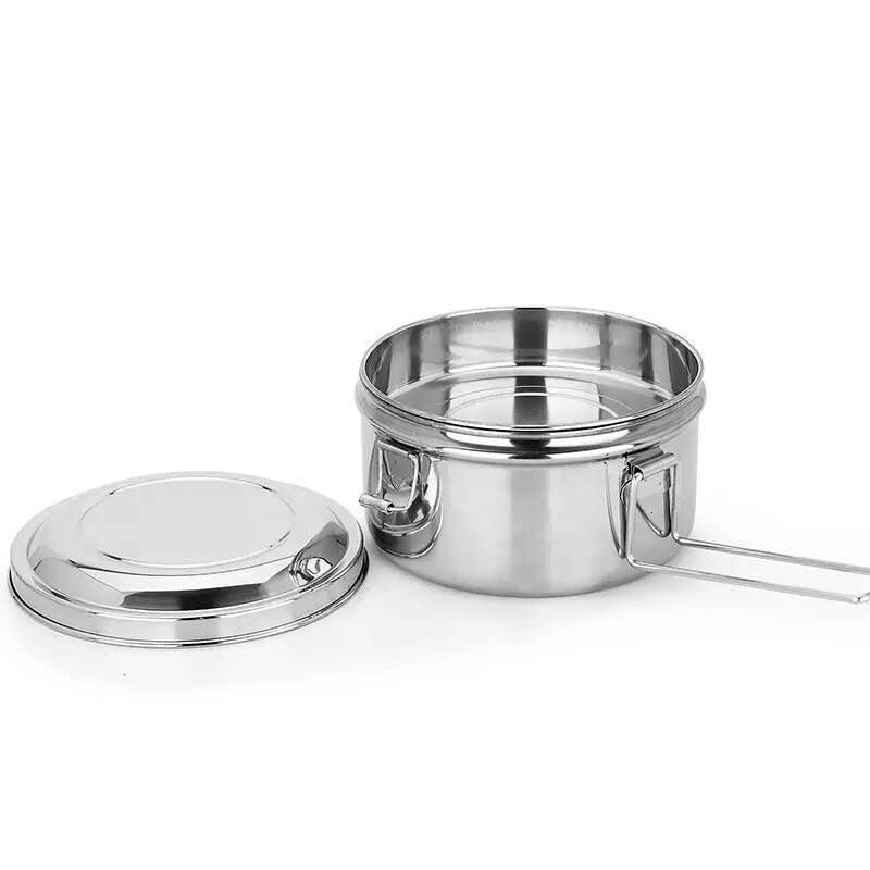 蒸饭盒不锈钢饭盒圆形双层食堂饭缸成人铁饭盒便当盒学生带盖