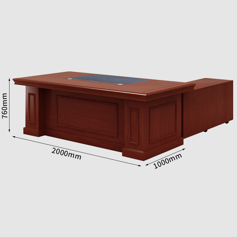 臻远ZY-DBT-10 油漆家具老板桌大班台办公桌主管经理桌含副柜2.0米