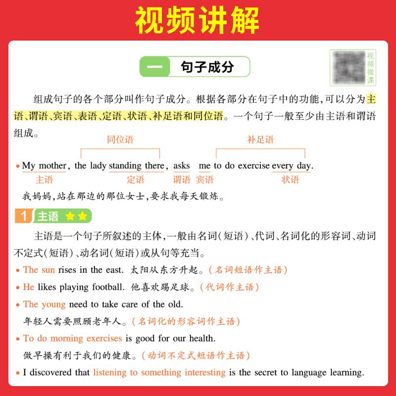 一本 初中英语语法 初中通用 [正版]2025初中英语语法全解英语基础知识点大全七八九年级英语单词语法英语作文初中初一初高清大图