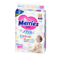 花王(Merries) 婴儿纸尿裤M64片(6-11kg) 腰贴式宝宝中号码尿不湿 日本原装进口 官方正品