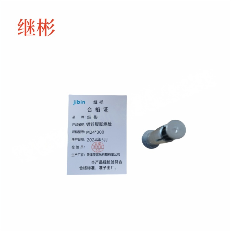 JIBIN/继彬 GB22795-表5 膨胀螺栓 碳钢 镀白锌 M24×300 个