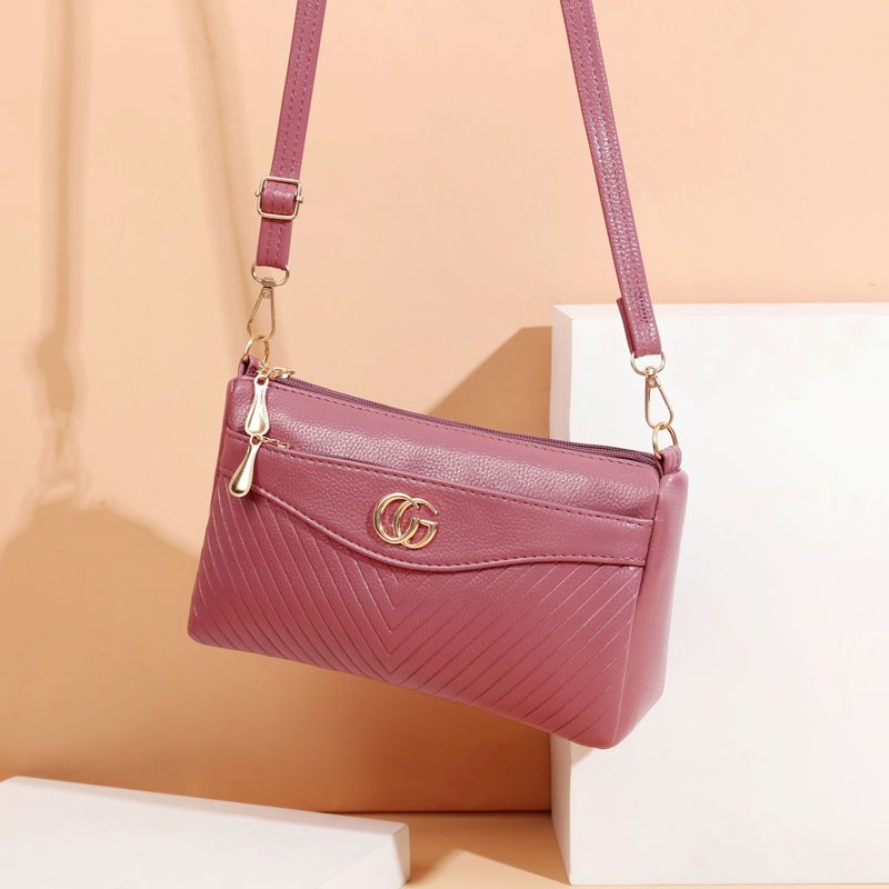 时尚韩版百搭中年妈妈包软皮小包包女士单肩斜挎包2493红色>800_800