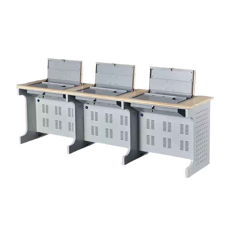 富莱斯宝 翻转电脑桌三人翻转电脑桌 2400*600*750 张高清大图