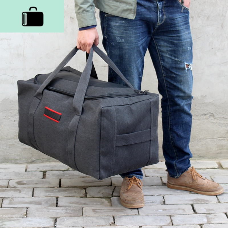 简单加厚结实农民工打工被子包大容量帆布旅行包手提男行李newlake