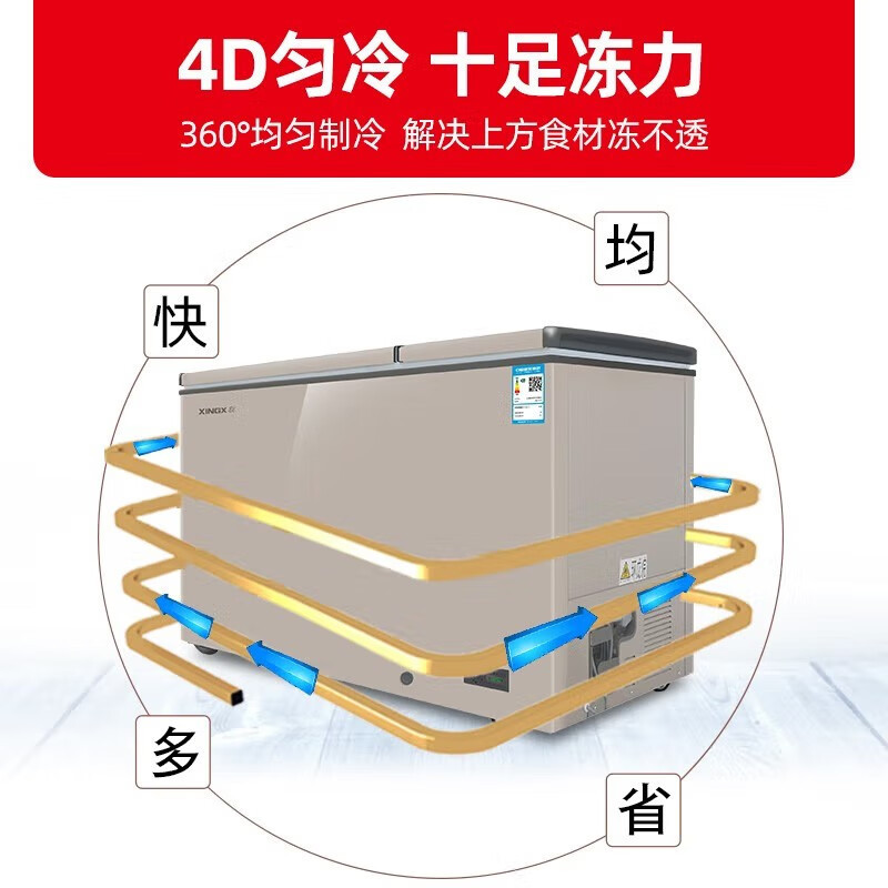 星星(XINGX) 200升家用冰柜 冷柜 商厨商用保鲜柜双温冰柜 顶开门微霜系列强冷冻力 BCD-200XR