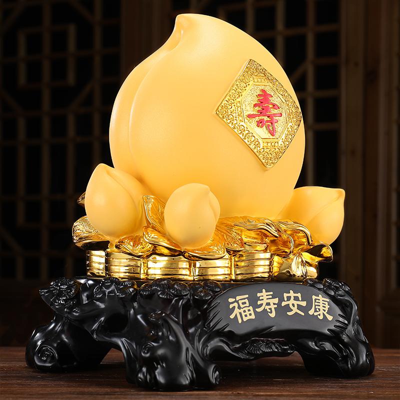 家柏饰(CORATED)福寿安康寿桃摆件送长辈送父母60708090大寿寿祝寿贺寿礼品高清大图