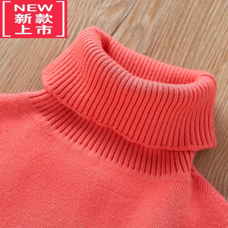 可莉允宝宝高领毛衣2022秋冬新款男童女童一体绒针织衫xn-0210图片