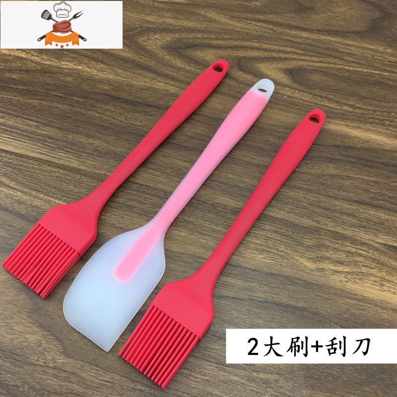 油刷厨房煎饼烘焙家用油刷小刷子烙饼硅胶刷耐高温烧烤刷食用套装 敬平 ⑥2大号刷+小刮刀1OG7BN