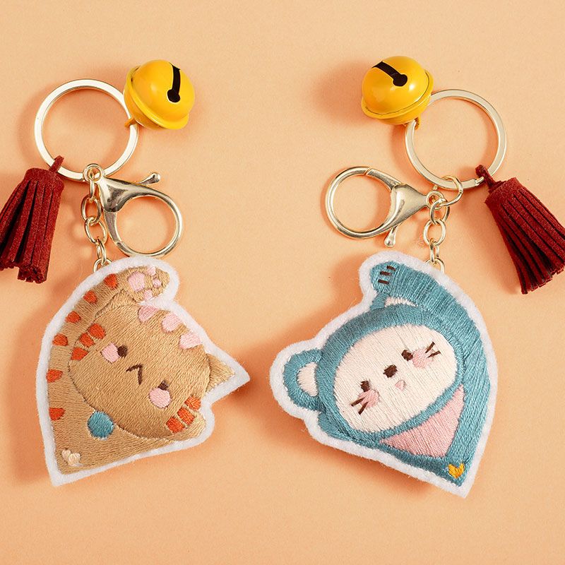 情侣手工制作刺绣diy挂件平安符送男友钥匙扣diy材料包御守符礼物 猫