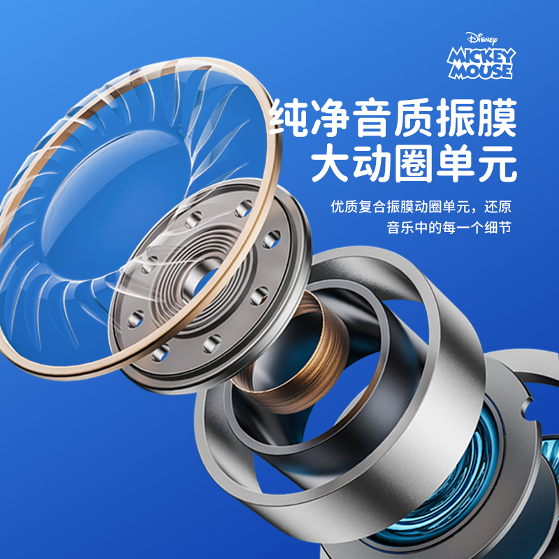 Disney/迪士尼联名款F6草莓熊蓝牙耳机无线半入耳式男款运动2021年新款音质超好女生款可爱适用苹果华为oppo